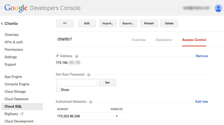 Google Developers Console authorize IP address
