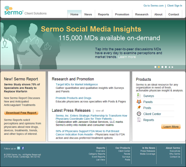 Sermo website homepage