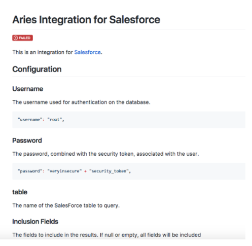 Aries integration for Salesforce