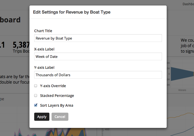 edit settings on chartio dashboards