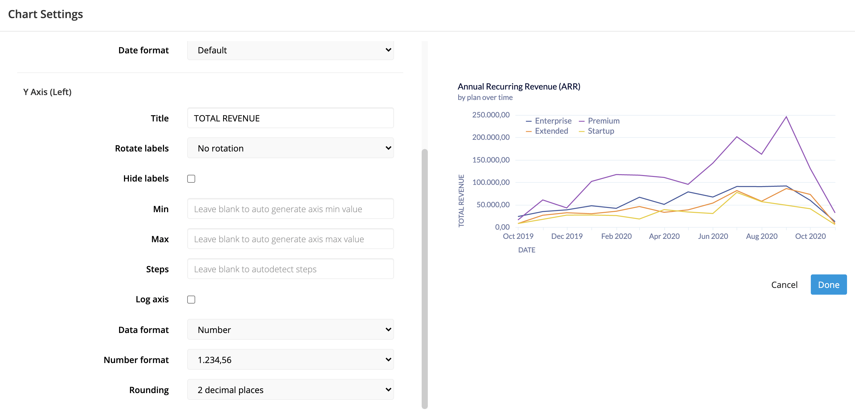 Chart Axis Settings