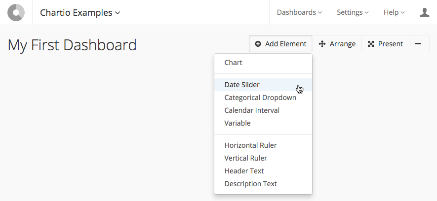 Date slider on chartio