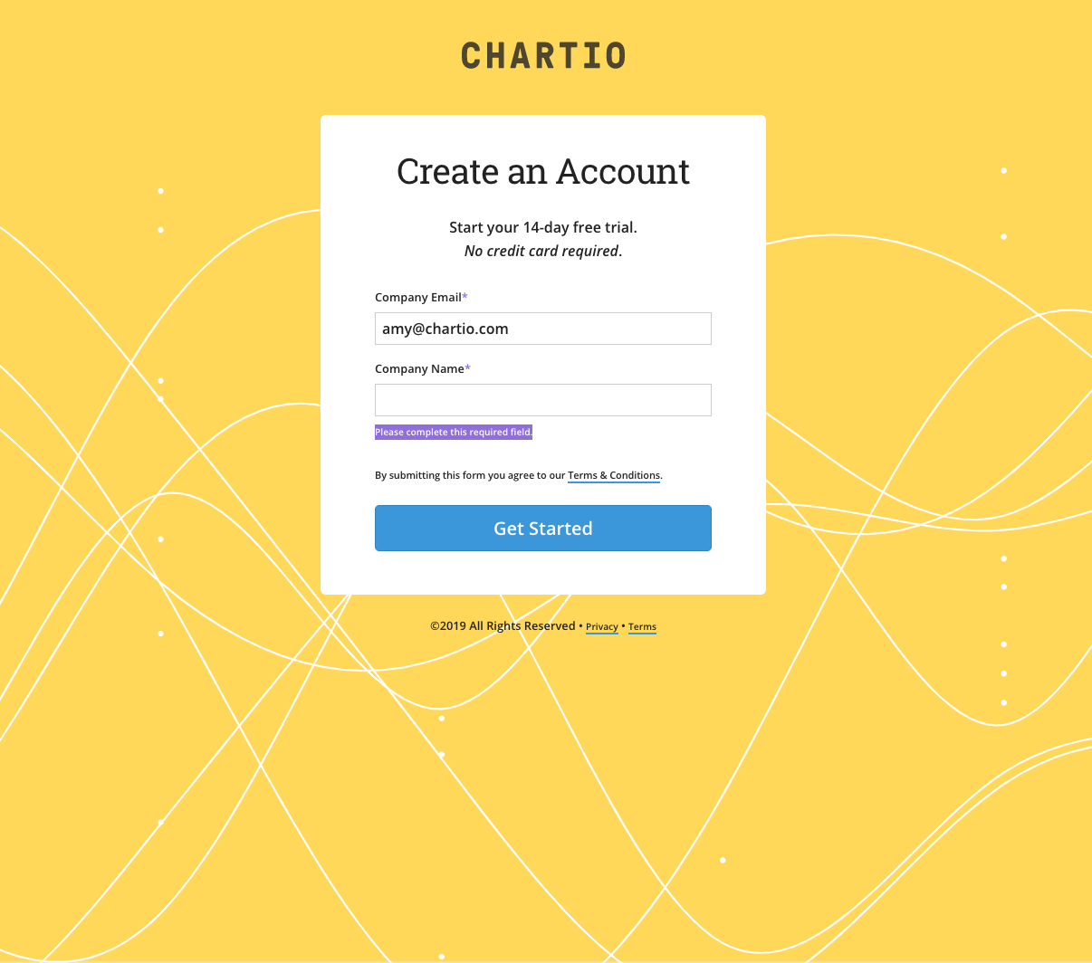 Signup for a 2 week trial on Chartio