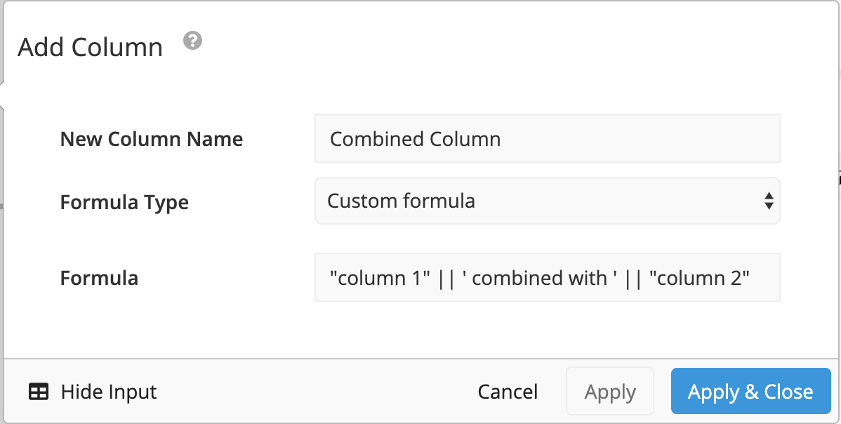 Combining columns in chartio