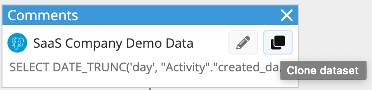 Click the Clone icon to clone the Database Query node