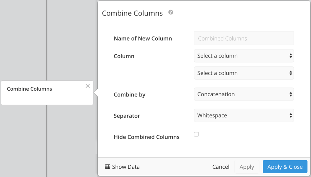 Combining columns in the pipeline