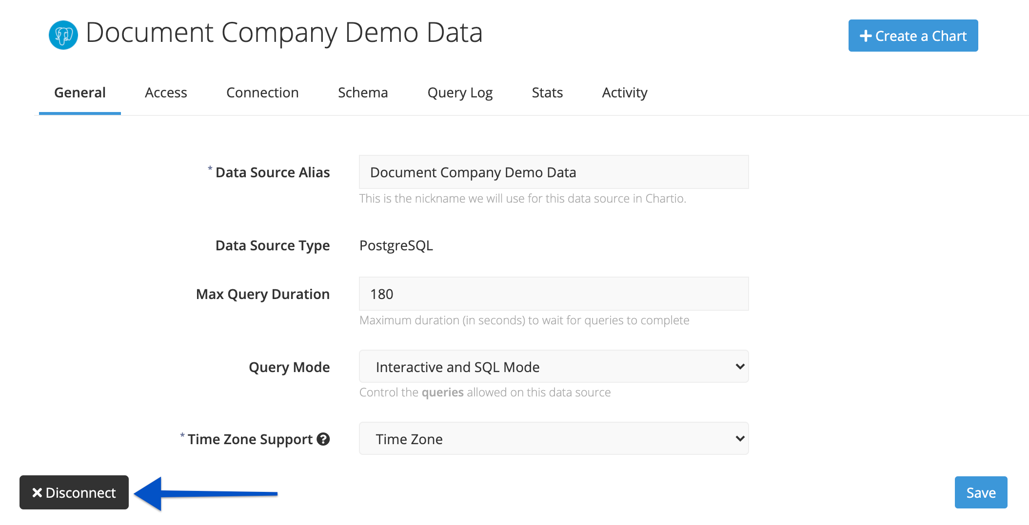 Disconnect a data source