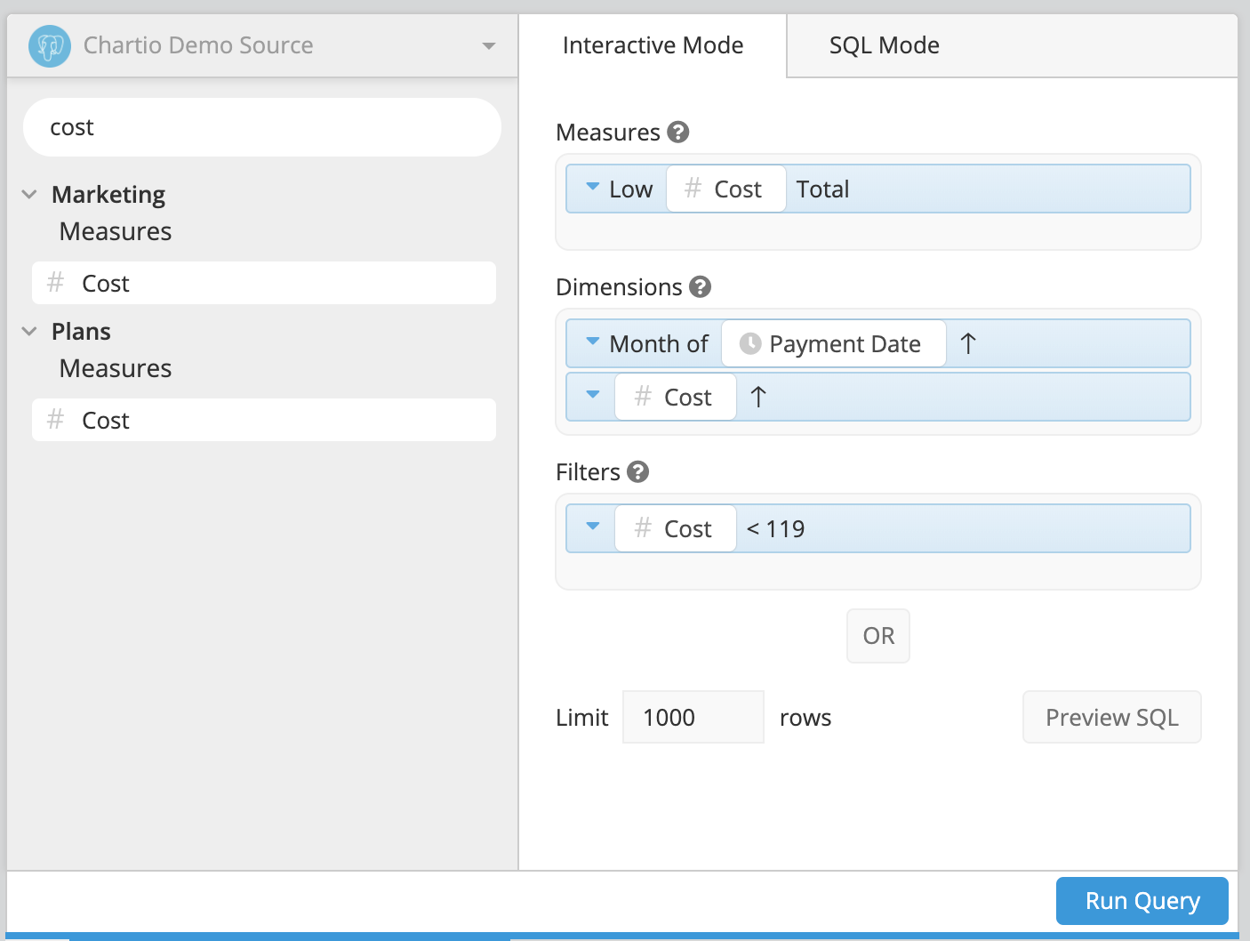 Filter the Dataset by Cost