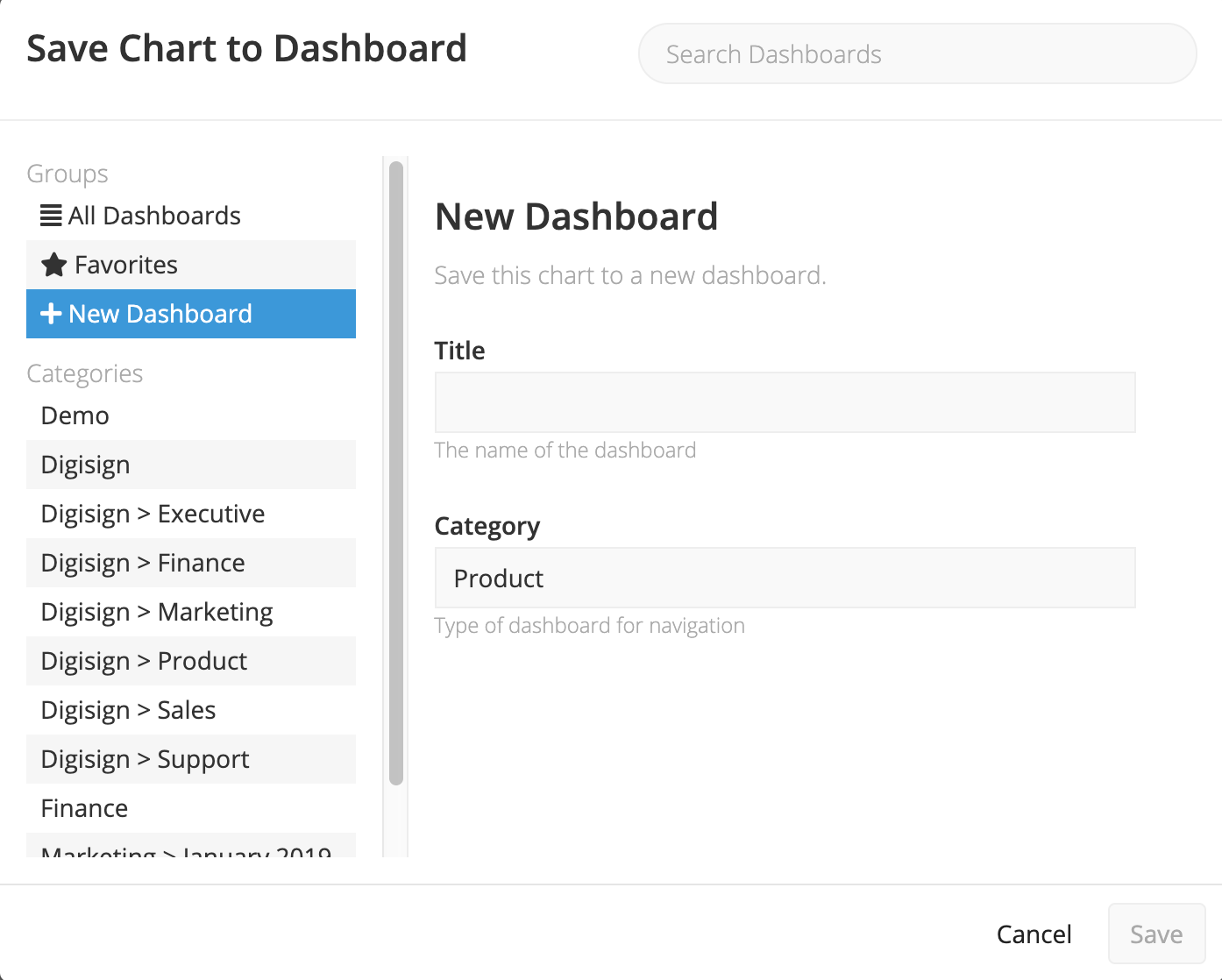 Save ad hoc chart to new dashboard - Data Explorer
