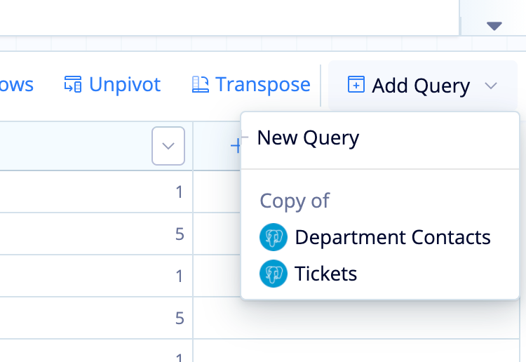 Create a new Query or copy an existing Query