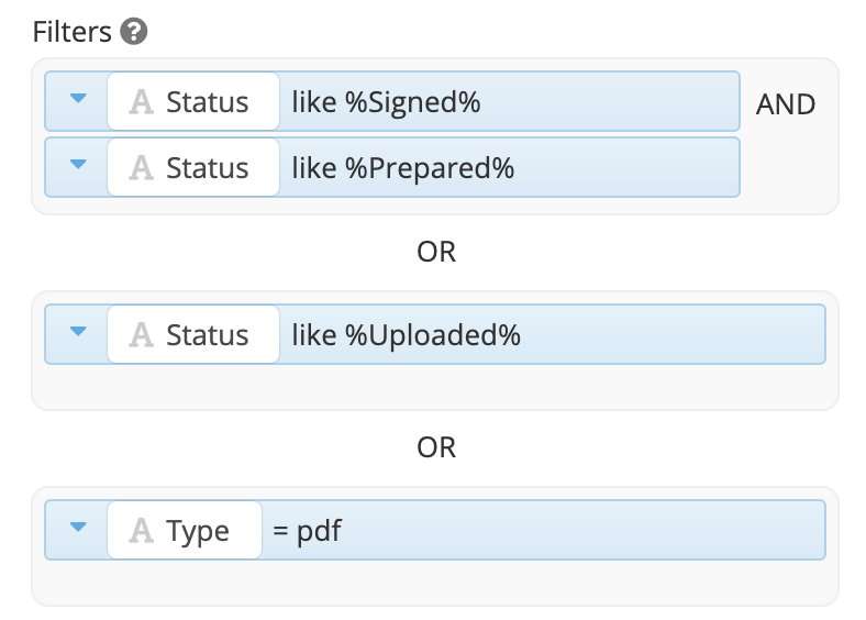Add AND and OR operators as filters - Example 1