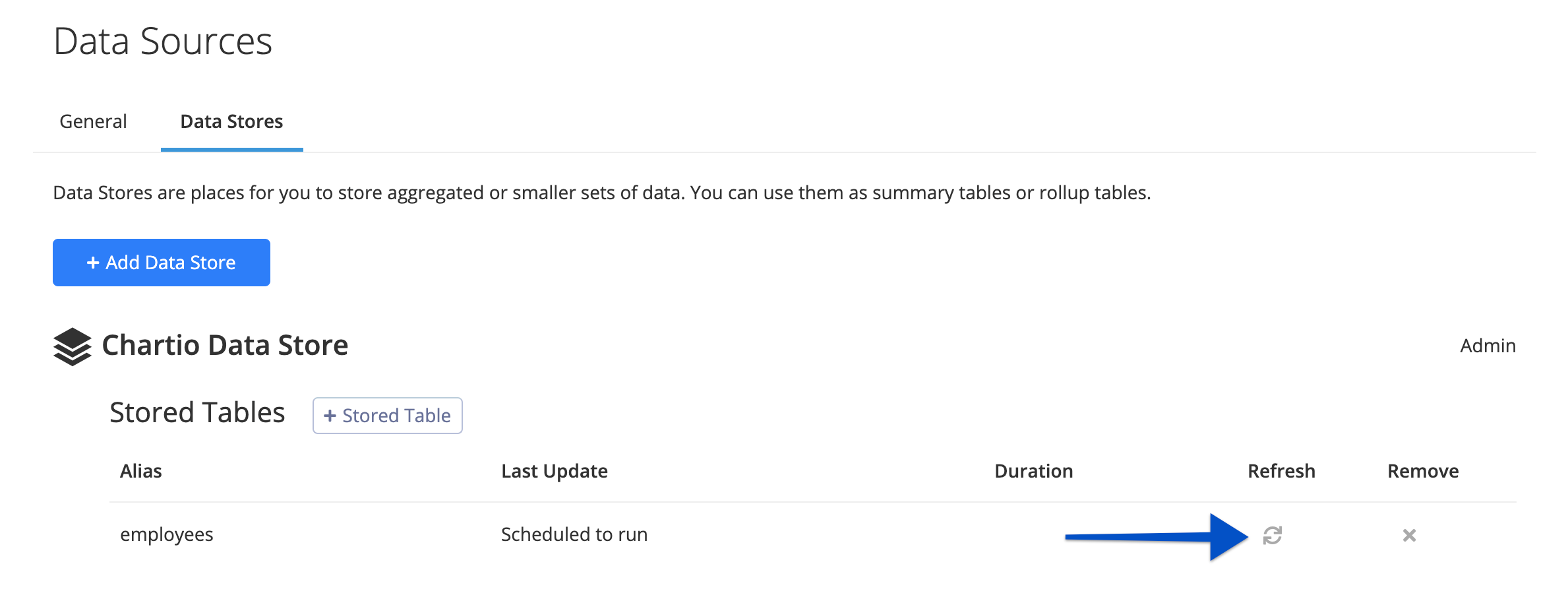 Refresh your Stored Table