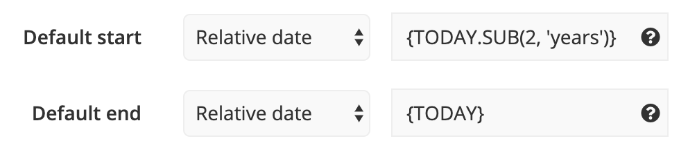 Relative date filters