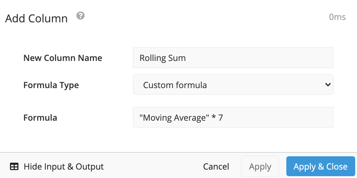 Add another Column to define Rolling sum