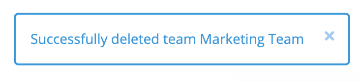 Successfully deleted the team